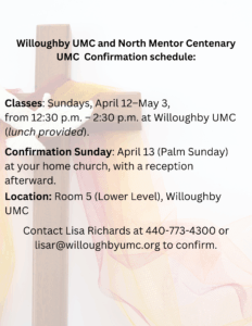 Willoughby UMC and North Mentor Centenary UMC 2026